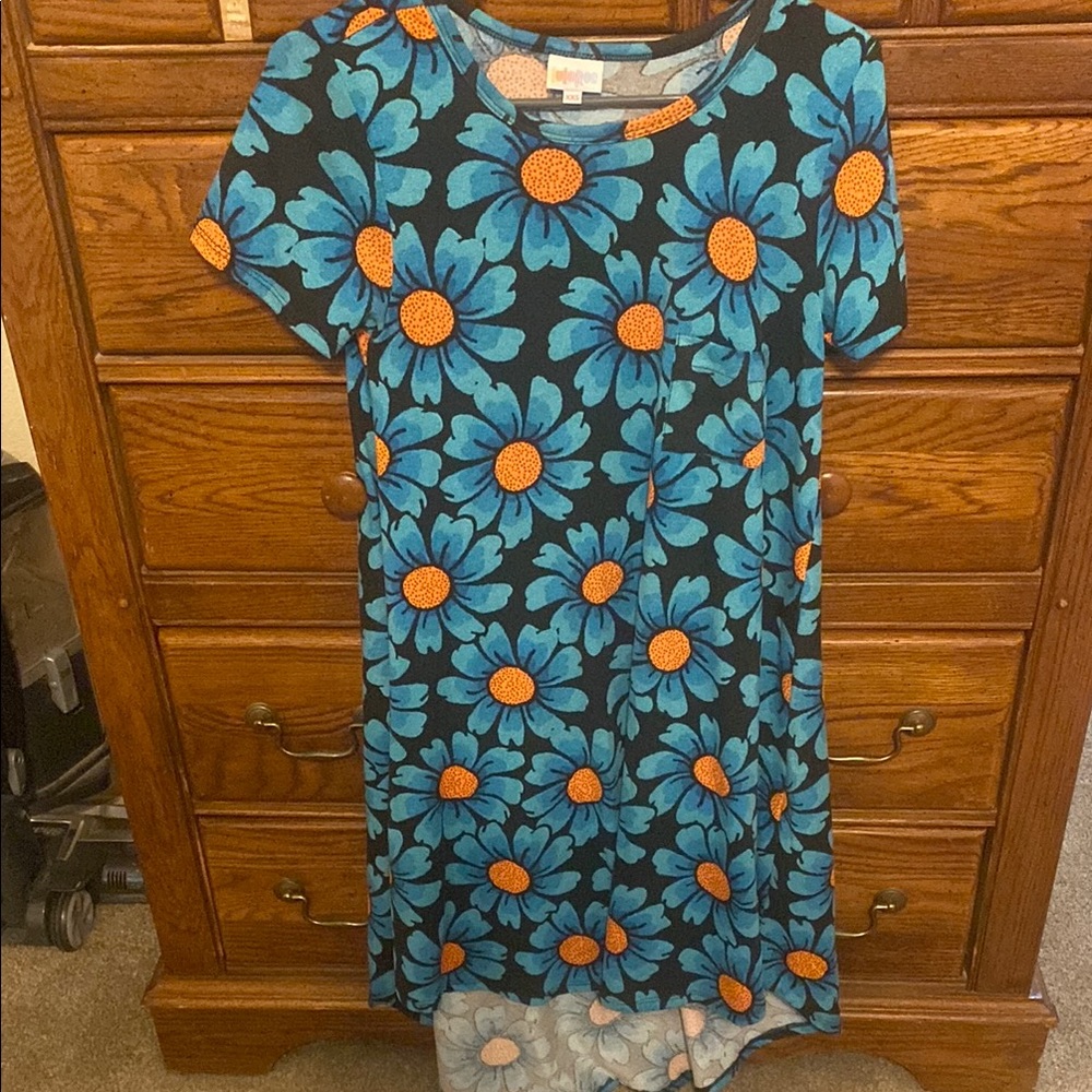 Floral Blue and Orange Dress